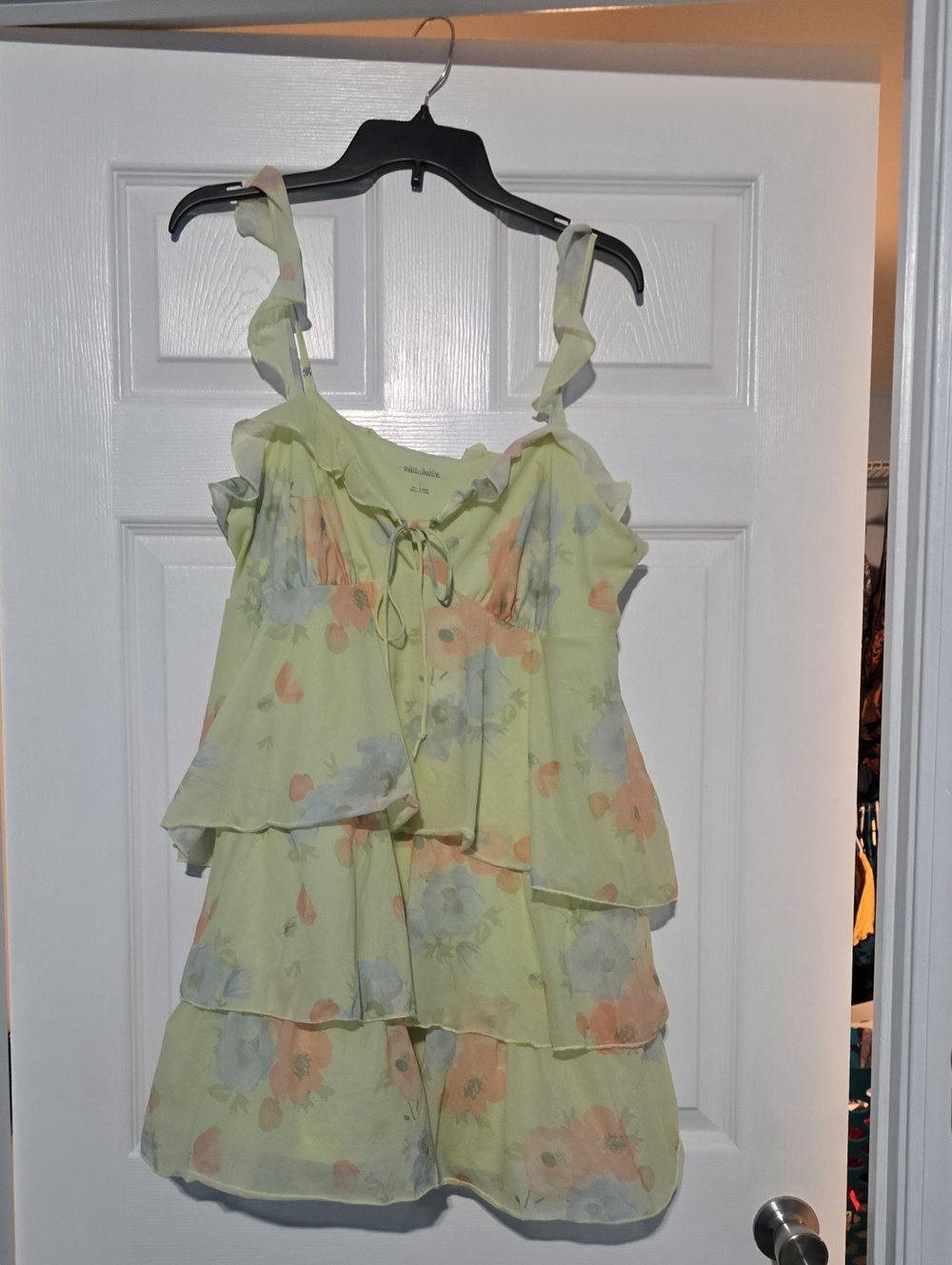 Wild fable Light Yellow Floral Tie-Front Sundress